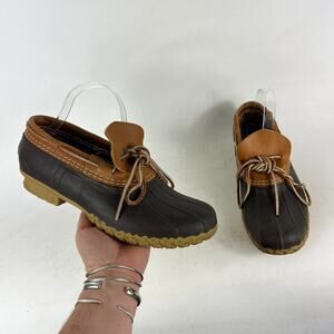 L.L. Bean Duck Boots Women's 9 Brown Slip-On Low Top Round Toe Waterproof